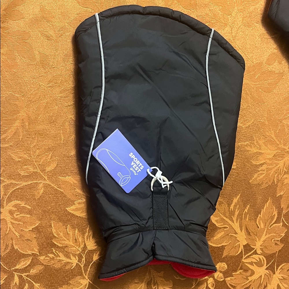 Black with Red Lining Dog Vest